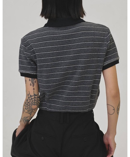 TODAYFUL（トゥデイフル）の「Border Polo Tops 12610606（Tシャツ/カットソー・レディース・チャコールグレー/ブラウン・FREE）」の8枚目の写真