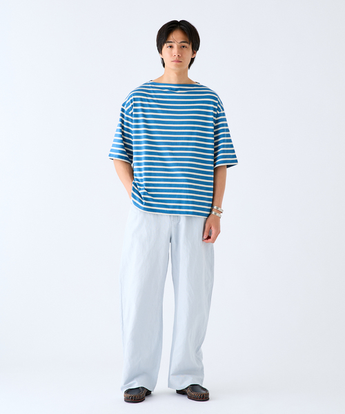 SAINT JAMES(セントジェームス)の「SAINT JAMES (セントジェームス) 別注 PIRIAC LOOSE / ピリアック ルーズ(Tシャツ/カットソー・メンズ・ホワイト/ブルー・4/6/5)」の13枚目の写真