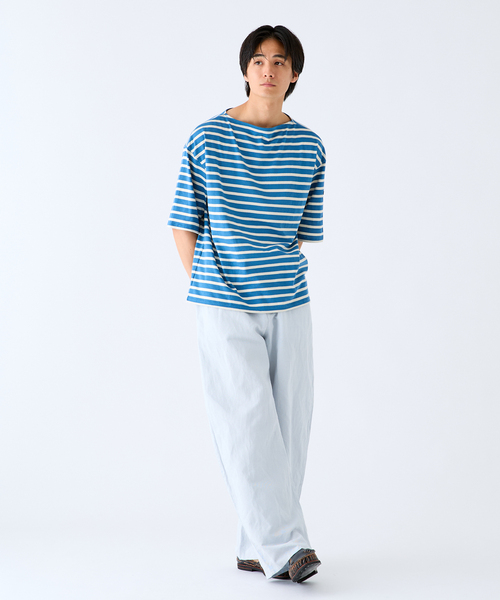 SAINT JAMES(セントジェームス)の「SAINT JAMES (セントジェームス) 別注 PIRIAC LOOSE / ピリアック ルーズ(Tシャツ/カットソー・メンズ・ホワイト/ブルー・4/6/5)」の14枚目の写真