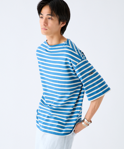 SAINT JAMES(セントジェームス)の「SAINT JAMES (セントジェームス) 別注 PIRIAC LOOSE / ピリアック ルーズ(Tシャツ/カットソー・メンズ・ホワイト/ブルー・4/6/5)」の17枚目の写真