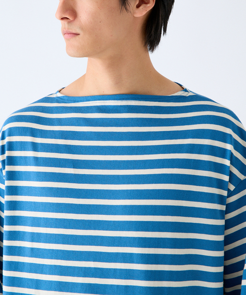 SAINT JAMES(セントジェームス)の「SAINT JAMES (セントジェームス) 別注 PIRIAC LOOSE / ピリアック ルーズ(Tシャツ/カットソー・メンズ・ホワイト/ブルー・4/6/5)」の13枚目の写真