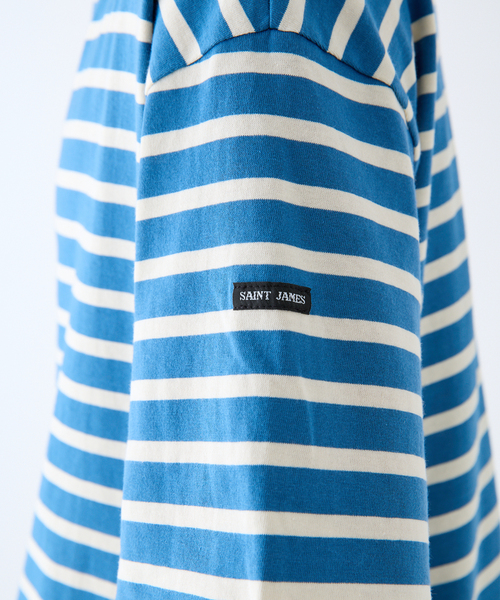 SAINT JAMES(セントジェームス)の「SAINT JAMES (セントジェームス) 別注 PIRIAC LOOSE / ピリアック ルーズ(Tシャツ/カットソー・メンズ・ホワイト/ブルー・4/6/5)」の15枚目の写真