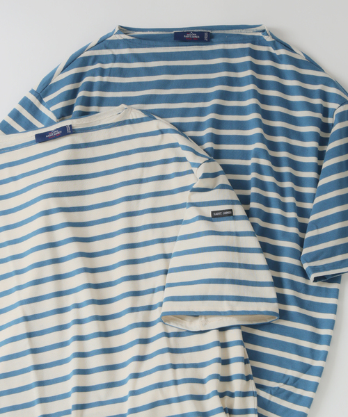 SAINT JAMES(セントジェームス)の「SAINT JAMES (セントジェームス) 別注 PIRIAC LOOSE / ピリアック ルーズ(Tシャツ/カットソー・メンズ・ホワイト/ブルー・4/6/5)」の17枚目の写真