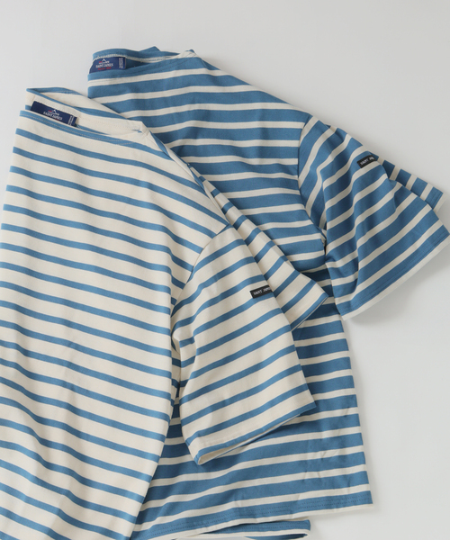 SAINT JAMES(セントジェームス)の「SAINT JAMES (セントジェームス) 別注 PIRIAC LOOSE / ピリアック ルーズ(Tシャツ/カットソー・メンズ・ホワイト/ブルー・4/6/5)」の19枚目の写真