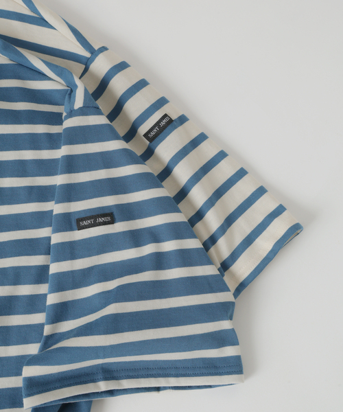 SAINT JAMES(セントジェームス)の「SAINT JAMES (セントジェームス) 別注 PIRIAC LOOSE / ピリアック ルーズ(Tシャツ/カットソー・メンズ・ホワイト/ブルー・4/6/5)」の21枚目の写真