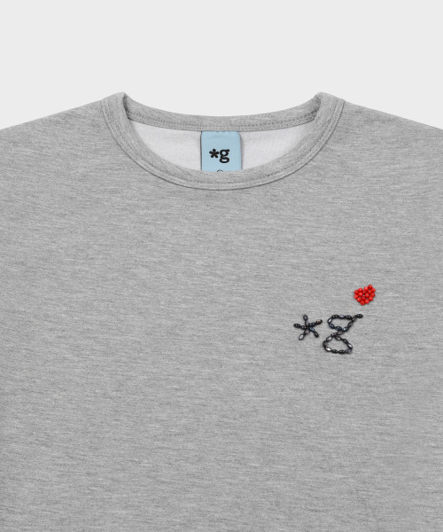 GRUNDEN(グルンデン)の「BEADED LOGO T-SHIRT (MELANGE GREY)_G26BWJTS01(Tシャツ/カットソー・レディース・その他・OS)」の3枚目の写真