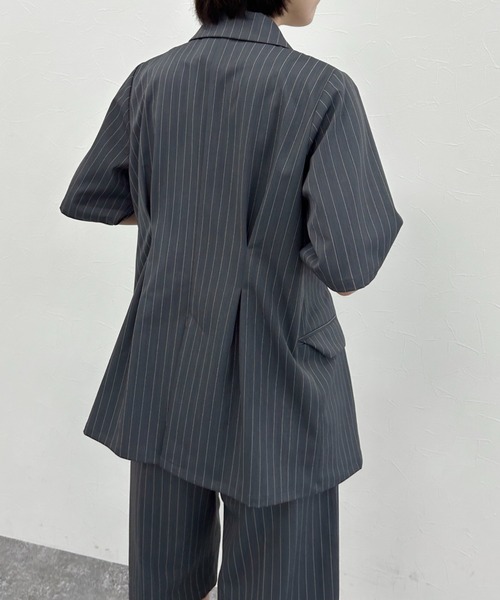 PAGEBOY(ページボーイ)の「【イージーケア/接触冷感/UVカット/セットアップ対応】シフトセットウエストタックジャケット(テーラードジャケット・レディース・グレー系その他/ブラック/ネイビー系・FREE)」の9枚目の写真