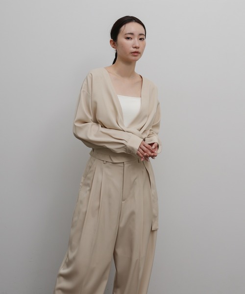 select MOCA Et(セレクトモカエト)の「【Et】Two-Tuck Wide Strech Pants(スラックス・レディース・ブラック/ベージュ・MEDIUM/LARGE)」の13枚目の写真