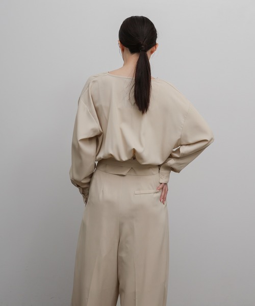 select MOCA Et(セレクトモカエト)の「【Et】Two-Tuck Wide Strech Pants(スラックス・レディース・ブラック/ベージュ・MEDIUM/LARGE)」の14枚目の写真