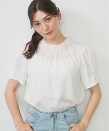 フラワーパールブラウス / flower pearl frill blouse