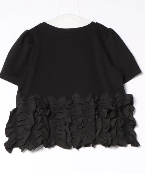 M y u(ミュー)の「裾FLOWERチュールTee (半袖)(Tシャツ/カットソー・レディース・ブラック/ホワイト/ピンク・ML)」の12枚目の写真
