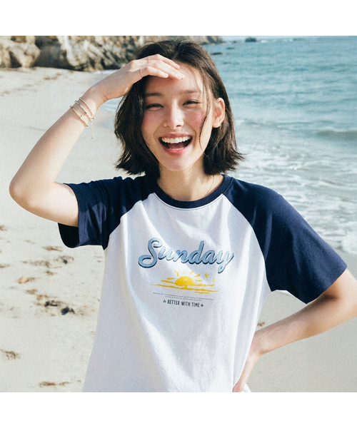 MIND BRIDGE WOMEN（マインドブリッジウーマン）の「[W][UNS]ラグランオーバーサイズ半袖Tシャツ - 2カラー（Tシャツ/カットソー・レディース・クリーム/ホワイト・55/66）」の2枚目の写真