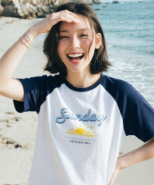 MIND BRIDGE WOMEN（マインドブリッジウーマン）の「[W][UNS]ラグランオーバーサイズ半袖Tシャツ - 2カラー（Tシャツ/カットソー・レディース・クリーム/ホワイト・55/66）」の3枚目の写真