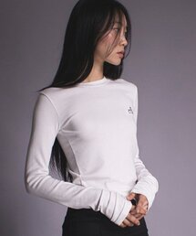 袖シャーリングロングスリーブトップ ホワイト