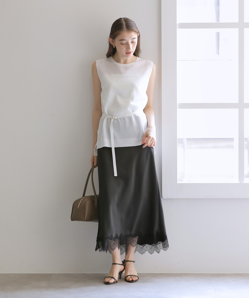 La TOTALITE(ラトータリテ)の「【洗える】ヘムレースマーメイドスカート(スカート・レディース・ブラック/ベージュ・36/38)」の10枚目の写真
