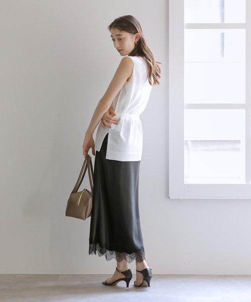 La TOTALITE(ラトータリテ)の「【洗える】ヘムレースマーメイドスカート(スカート・レディース・ブラック/ベージュ・36/38)」の8枚目の写真