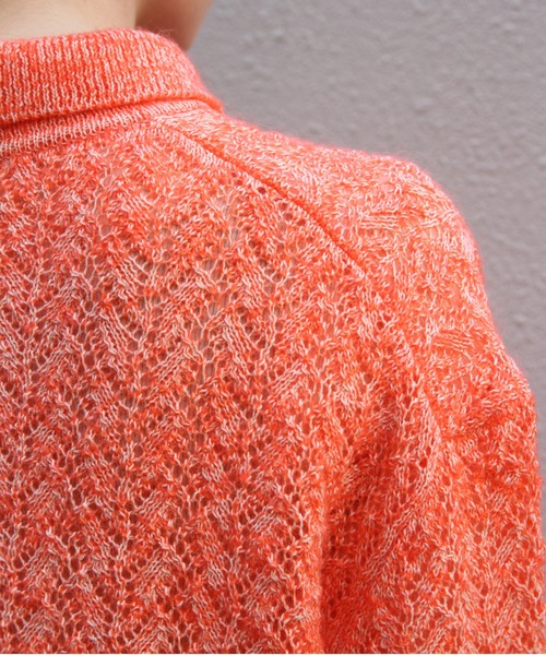MEYAME(メヤメ)の「MEYAME/メヤメ ウールレースニットカーディガン WOOL LACE KNIT CARDIGAN MEY-2527(カーディガン/ボレロ・レディース・オレンジ/ブルー・FREE)」の13枚目の写真