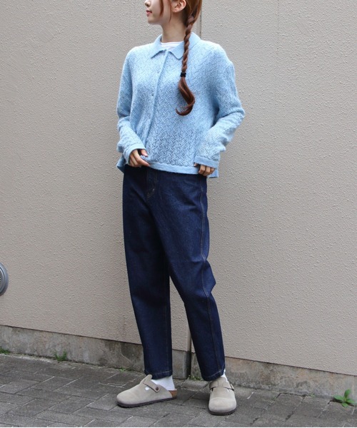 MEYAME(メヤメ)の「MEYAME/メヤメ ウールレースニットカーディガン WOOL LACE KNIT CARDIGAN MEY-2527(カーディガン/ボレロ・レディース・オレンジ/ブルー・FREE)」の9枚目の写真