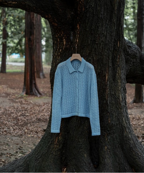MEYAME(メヤメ)の「MEYAME/メヤメ ウールレースニットカーディガン WOOL LACE KNIT CARDIGAN MEY-2527(カーディガン/ボレロ・レディース・オレンジ/ブルー・FREE)」の22枚目の写真