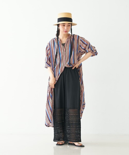 collex(コレックス)の「レースクロップドイージーパンツ(その他パンツ・レディース・ホワイト/ブラック・フリー)」の12枚目の写真