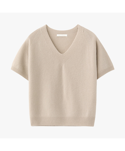 SUARE WOMEN(スアレウーマン)の「(ウィメンズ)カシミヤ10 ウール90 ホルガ Vネック ハーフニット - 6カラー(ニット/セーター・レディース・ネイビー/ライトグレー/ベージュ/ブラック/ミント/アイボリー・SMALL/MEDIUM)」の4枚目の写真