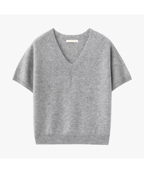 SUARE WOMEN(スアレウーマン)の「(ウィメンズ)カシミヤ10 ウール90 ホルガ Vネック ハーフニット - 6カラー(ニット/セーター・レディース・ネイビー/ライトグレー/ベージュ/ブラック/ミント/アイボリー・SMALL/MEDIUM)」の3枚目の写真