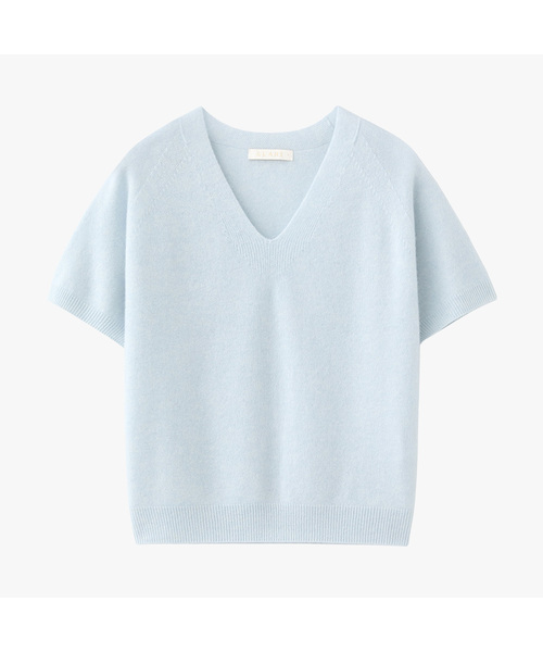 SUARE WOMEN(スアレウーマン)の「(ウィメンズ)カシミヤ10 ウール90 ホルガ Vネック ハーフニット - 6カラー(ニット/セーター・レディース・ネイビー/ライトグレー/ベージュ/ブラック/ミント/アイボリー・SMALL/MEDIUM)」の5枚目の写真