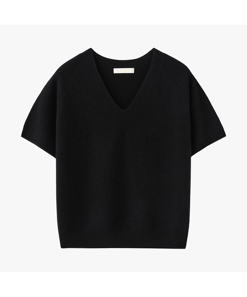 SUARE WOMEN(スアレウーマン)の「(ウィメンズ)カシミヤ10 ウール90 ホルガ Vネック ハーフニット - 6カラー(ニット/セーター・レディース・ネイビー/ライトグレー/ベージュ/ブラック/ミント/アイボリー・SMALL/MEDIUM)」の2枚目の写真