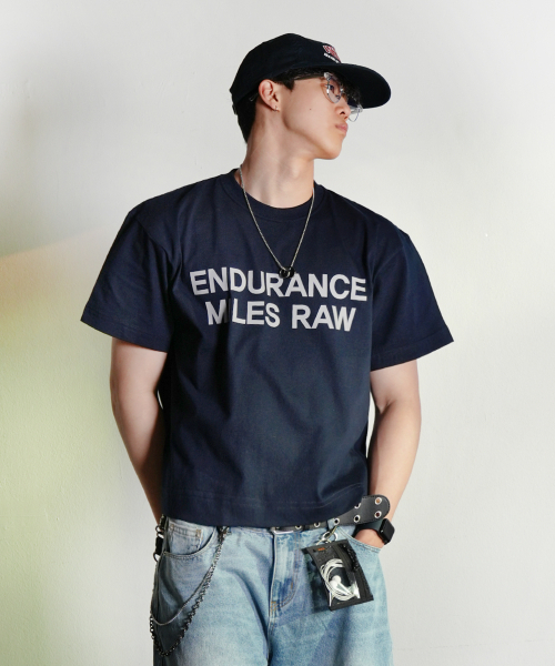 THE MILE(ザマイル)の「ガーメンツクロップエンデュランスクルーネック_NAVY(Tシャツ/カットソー・メンズ・その他・SMALL/MEDIUM/LARGE/X-LARGE)」の1枚目の写真