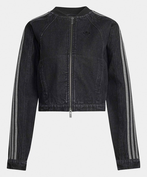 adidas(アディダス)の「adidas/アディダス ORI SST 2.0 TRACKTOP レディース クロップド丈 短丈デニムジャケット トレフォイルロゴ スリーストライプ 秋服 2026年秋冬 冬服(デニムジャケット・レディース・ブラック・S/M/L)」の9枚目の写真