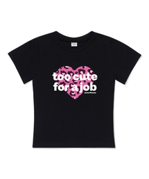 キュートレオパードスリムフィット半袖Tシャツブラック