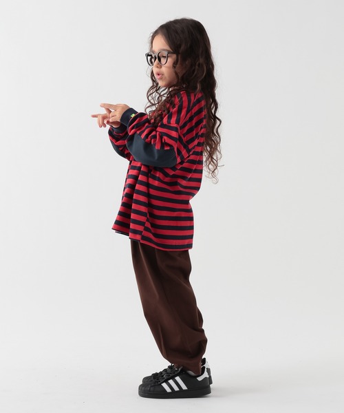 GEORGE'S（ジョージズ）の「【KIDS】パッチボーダーロンT（Tシャツ/カットソー・キッズ・レッド/ブラウン・110/130/150）」の14枚目の写真