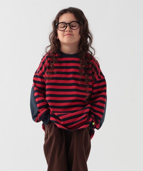 GEORGE'S（ジョージズ）の「【KIDS】パッチボーダーロンT（Tシャツ/カットソー・キッズ・レッド/ブラウン・110/130/150）」の17枚目の写真