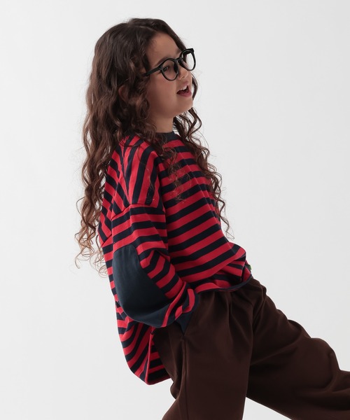GEORGE'S（ジョージズ）の「【KIDS】パッチボーダーロンT（Tシャツ/カットソー・キッズ・レッド/ブラウン・110/130/150）」の21枚目の写真