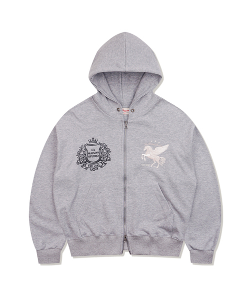 FABULOUS ARCHIVE（ファビュラスアーカイブ）の「PEGASUS CROP HOODIE ZIP-UP MELANGRAY(FCG1ZP694M)（パーカー・レディース・ライトグレー・MEDIUM）」の10枚目の写真