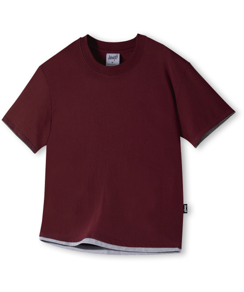 YOSEMITE(ヨセミティ)の「配色ロールアップレイヤード半袖Tシャツ YT-3Y31(Tシャツ/カットソー・メンズ・ブラック/バーガンディー・MEDIUM/LARGE/X-LARGE)」の6枚目の写真