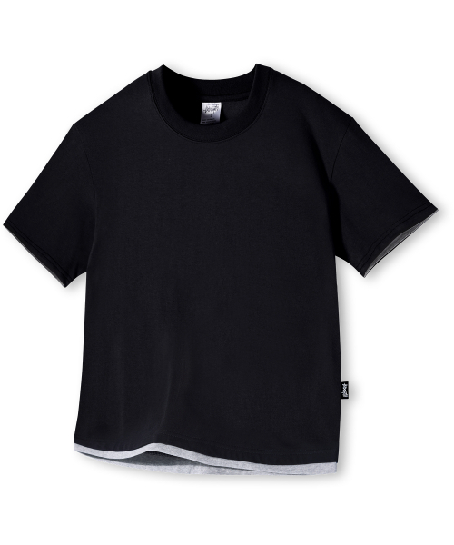 YOSEMITE(ヨセミティ)の「配色ロールアップレイヤード半袖Tシャツ YT-3Y31(Tシャツ/カットソー・メンズ・ブラック/バーガンディー・MEDIUM/LARGE/X-LARGE)」の3枚目の写真