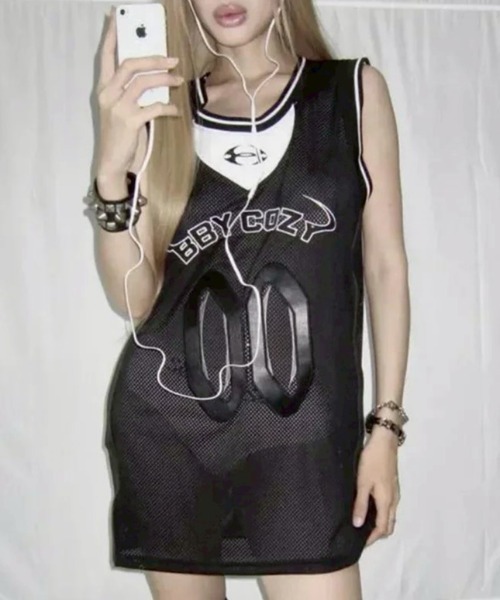 COZY WORLDWIDE(コージーワールドワイド)の「【Cozy world Wide】BBY COZY 25LOGO JERSEY / 【コージーワールドワイド】ナンバーロゴメッシュジャージノースリーブタンクトップ(タンクトップ・メンズ・ブラック・L/M)」の7枚目の写真