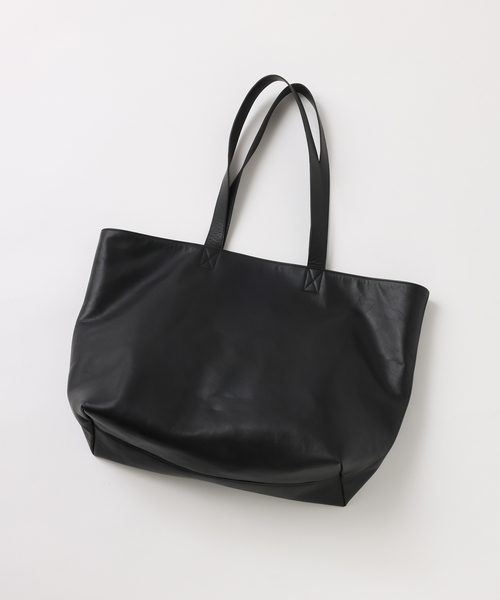 UNFOLLOW（アンフォロー）の「【FOLL / フォル】buffalo leather big tote bag（トートバッグ・メンズ・ブラック/ブラウン・FREE）」の2枚目の写真