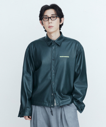 THEENDQUESTION（ジエンドクエスチョン）の「Leather snap jumper / GREEN（ライダースジャケット）」