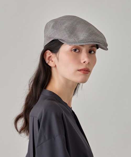 arth(アース)の「arth Woested-like Hunting / アース(ハンチング/ベレー帽・レディース・チェック/ライトブラウン・M/57.5cm)」の2枚目の写真