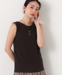 リブボート衿タンクトップ