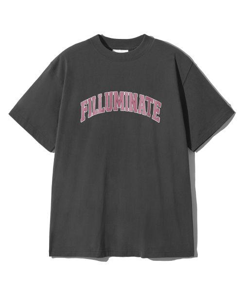 F.ILLUMINATE(フィルミネイト)の「ツートンアーチロゴTシャツ-チャコール(Tシャツ/カットソー・レディース・その他・SMALL/MEDIUM/LARGE)」の1枚目の写真