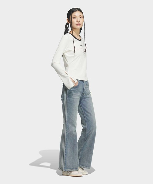 adidas(アディダス)の「P 長袖Tシャツ / ロンT / アディダスオリジナルス adidas Originals(Tシャツ/カットソー・レディース・ホワイト・XX-LARGE/LARGE/MEDIUM/SMALL/X-LARGE/X-SMALL)」の3枚目の写真