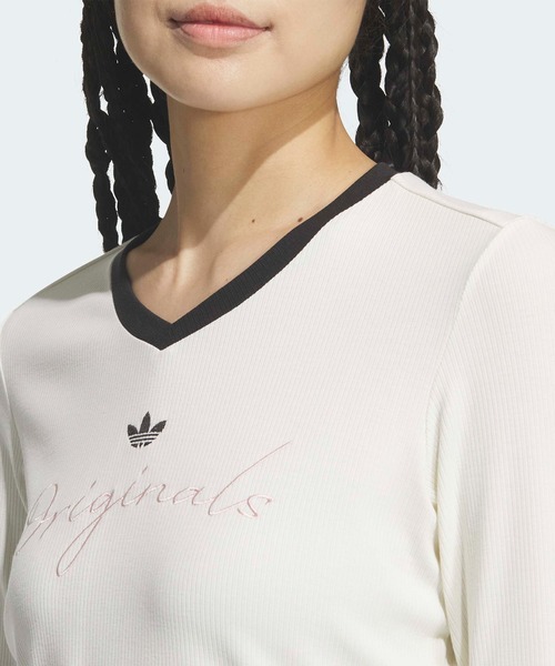 adidas(アディダス)の「P 長袖Tシャツ / ロンT / アディダスオリジナルス adidas Originals(Tシャツ/カットソー・レディース・ホワイト・XX-LARGE/LARGE/MEDIUM/SMALL/X-LARGE/X-SMALL)」の4枚目の写真