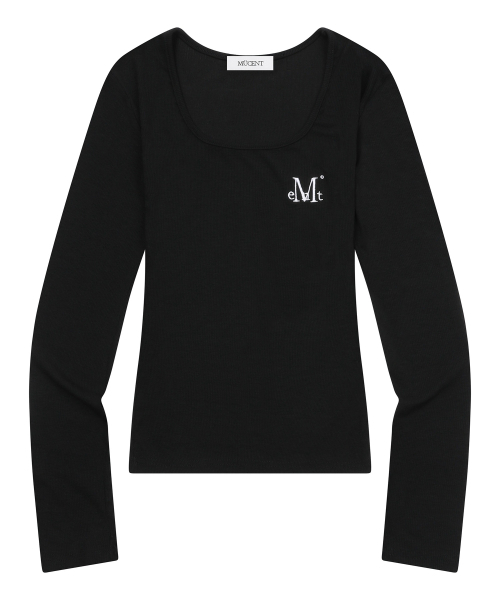 MUCENT（ムセント）の「ルエブ スクエアネックリブ長袖Tシャツ (4カラー)（Tシャツ/カットソー・レディース・ブラック/ホワイト/グレー/チャコール・FREE）」の8枚目の写真