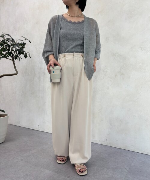 Jena espace merveilleux(ジェナ エスパスメルヴェイユ)の「強撚ミックスラメカーディガン(ニット/セーター・レディース・ライトベージュ/ライトグレー/ブラック・FREE)」の6枚目の写真