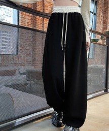 配色スウェットロングパンツ