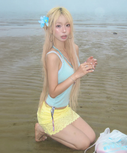WAVEGIRL（ウェーブガール）の「Hailey Skirt (4color)（スカート・レディース・アイボリー/PINK/イエロー/ブラック・FREE）」の6枚目の写真