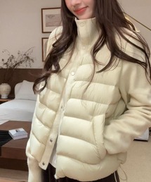 ニット×中綿ドッキングジャケット